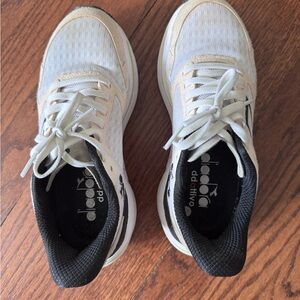 Diadora White and Black Athletic Shoes